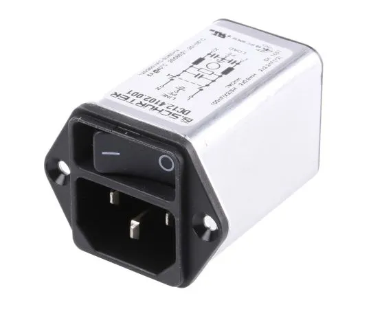 63-4835-09　Male C14 IEC Filter Panel Mount,Rated At 6A,250 V ac　DC12.4102.001