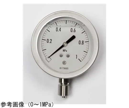 65-4324-05-20　Pressure Gauge with Glycerin (75Φ) with 0.16 MPa with Inspection Certificate　GV51-133