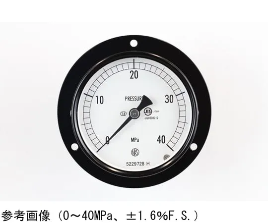 65-4275-83-20　Normal Pressure Gauge (Φ75) Embedded D Frame (Mounting Hole) with 40 MPa with Inspection Certificate　AC15-273
