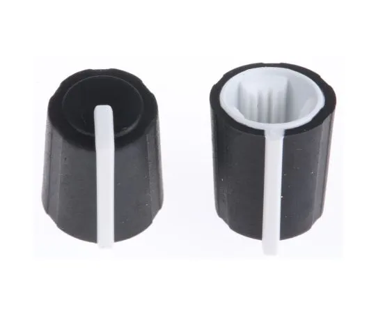 63-4757-15　Sifam Potentiometer Knob, Push-On Type, 11.5mm Knob Diameter, Black, Splined Shaft Type, 6mm Shaft　3/03/TP110-006/237/224