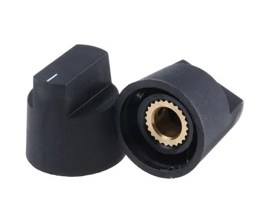 63-4804-27　RS Pro Potentiometer Knob, Grub Screw Type, 21mm Knob Diameter, Black, 6.4mm Shaft　466-4995