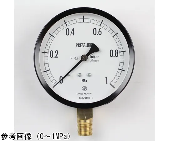 65-4286-06-20　Normal Pressure Gauge (Φ100) Vertical A Frame for Heat Resistance 0.6 MPa with Inspection Certificate　AE20-181