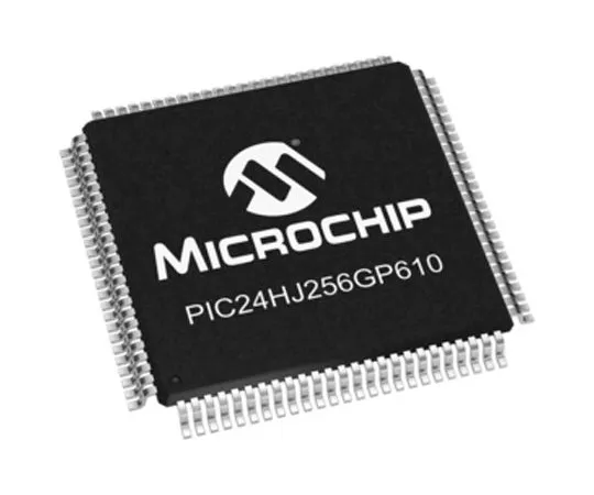 63-4896-08　Microchip, 16bit PIC Microcontroller, 40MIPS, 256 kB Flash, 100-Pin TQFP　PIC24HJ256GP610-I/PF