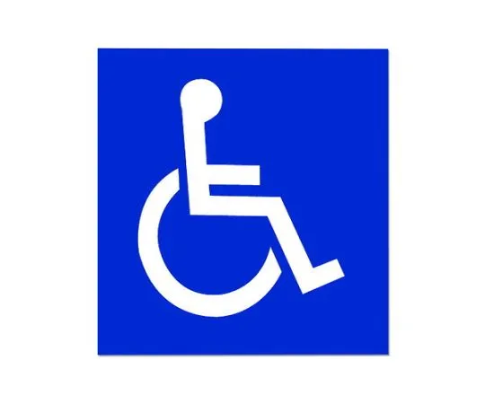61-9252-78　Handicapped Mark White To Blue Background Width 150 x Height 150mm　SK-15S-BW