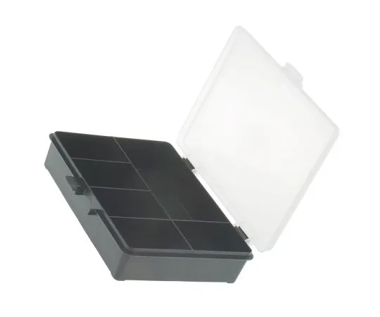 63-4896-36　Raaco 6 Cell Black PP Compartment Box, 40mm x 179mm x 151mm　132428