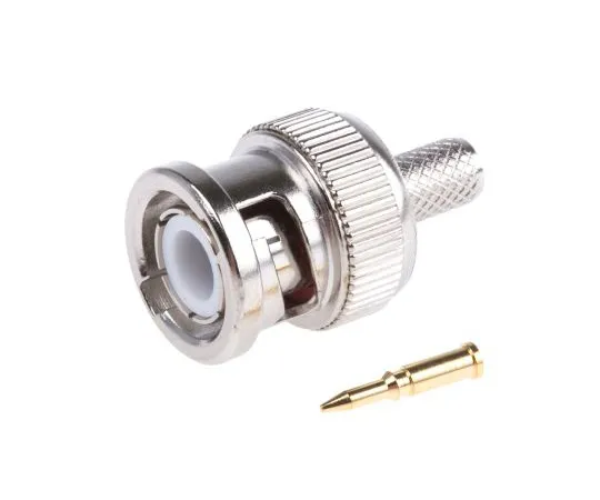 63-4874-94　RS Straight 50Ω Cable Mount BNC Connector, Plug, Nickel, Crimp Termination, BT 2003, Ch/Net, Mini RG59, PSF 1/2, PSF　546-5036