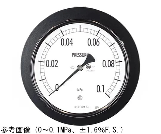 65-4280-97-20　Normal Pressure Gauge (Φ100) Embedded D Frame (Mounting Bracket) with 0.06 MPa Inspection Certificate　AE15-181