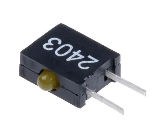 63-4790-83　Dialight 555-2403F, Yellow Right Angle PCB LED Indicator, Through Hole 3 V　555-2403F