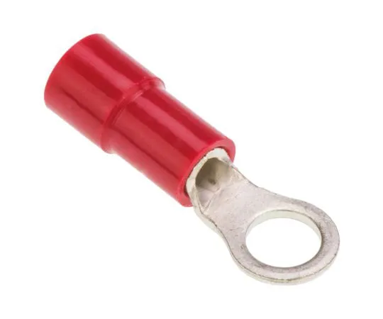 63-4891-14　RS PRO Insulated Crimp Ring Terminal, M4 Stud Size, 0.5mm² to 1.5mm² Wire Size, Red　613-9249