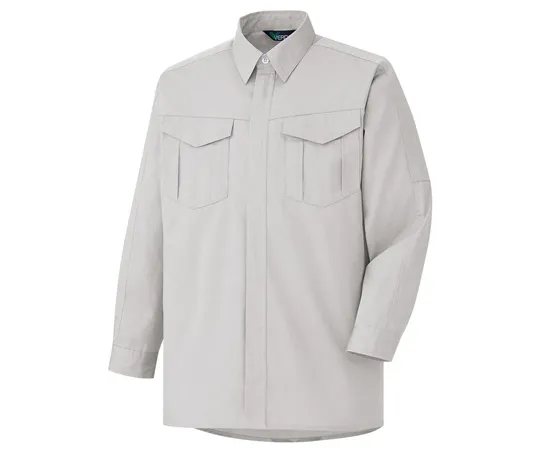 65-1287-87　Work Clothes, Unisex E/C Long Sleeve Shirt Silver Gray SS GS2351-UE-SS　GS2351-UE-SS
