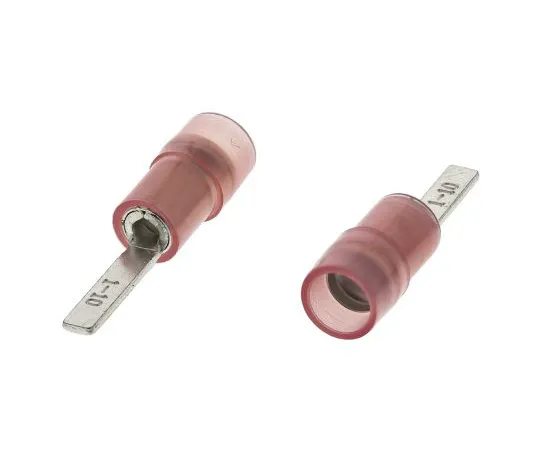 63-4750-68　RS PRO No Insulated Crimp Blade Terminal 10mm Blade Length, 0.5mm² to 1.5mm², 22AWG to 16AWG, Red　267-4467