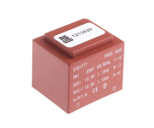 63-4664-96　2 x 12V ac 2 Output PCB Mount PCB Transformer, 2.3VA　121-3829