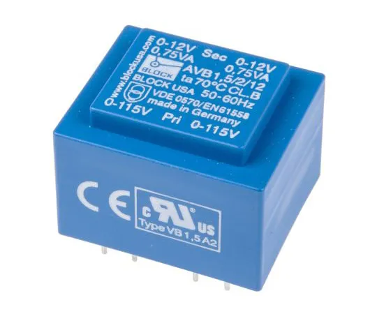 63-4931-52　12V ac 2 Output Through Hole PCB Transformer, 1.5VA　AVB1.5/2/12