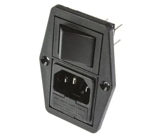 63-4769-14　Bulgin C14 Vertical Panel Mount IEC Plug, 10A　BVB01/Z0000/10