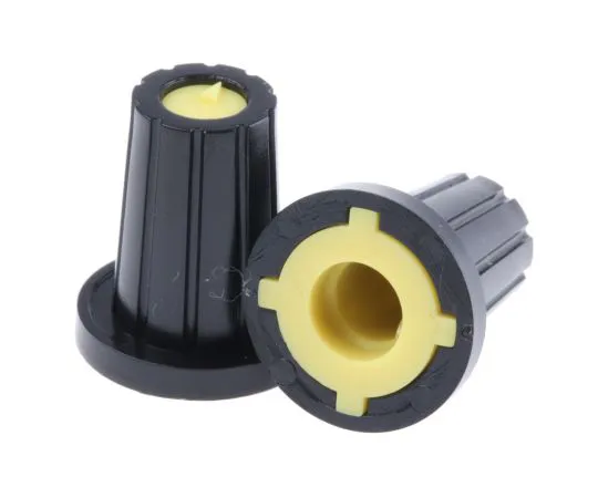 63-4805-59　RS Pro Potentiometer Knob, Push-On Type, 17mm Knob Diameter, Black, D Shaped Shaft Type, 6mm Shaft　467-6033