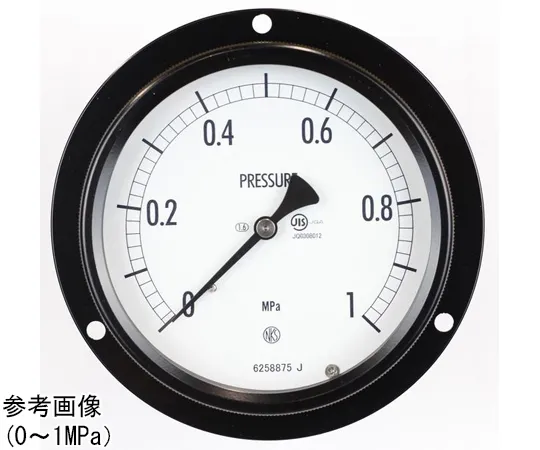 65-4305-21-20　Sealed Pressure Gauge (100Φ) Embedded D Frame (Mounting Hole) with 0.1 MPa with Inspection Certificate　BE15-281