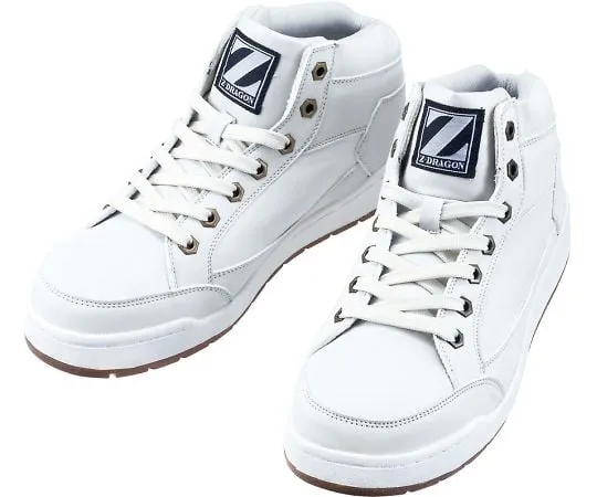 64-0988-24　Safety Shoes Middle Cut White 25.0 cm　S5163