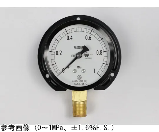 65-4279-74-20　Normal Pressure Gauge (Φ75) Vertical B Frame - With 0.1~0.16 MPa Inspection Certificate　AC20-281
