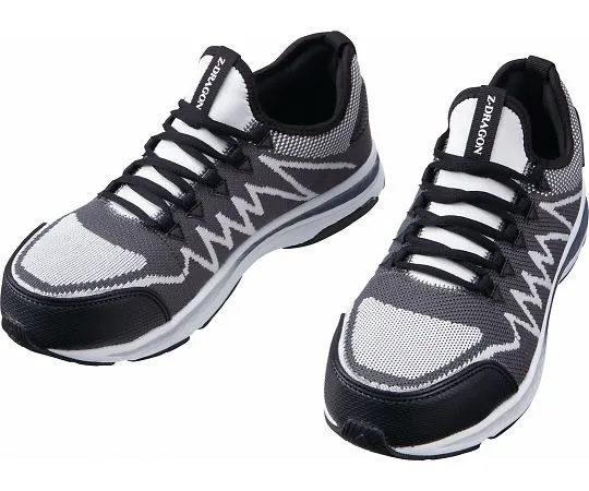 64-0989-39　Safety Shoes Lace-Up Type Charcoal x Silver 25.0 cm　S5181