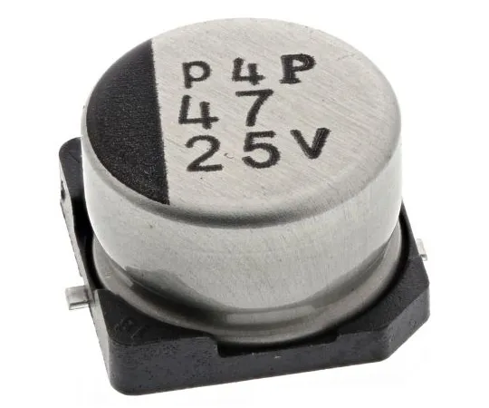63-4848-10　Nichicon 47μF 25V dc Aluminium Electrolytic Capacitor, Surface Mount 8 (Dia.) x 5.4mm +105°C 8mm　UWT1E470MCL1GB