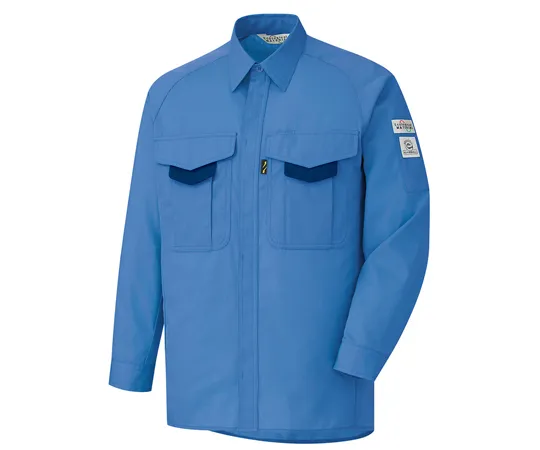 65-1284-80　Work Clothes, Men's Long Sleeve Shirt Blue S RCS2203-UE-S　RCS2203-UE-S