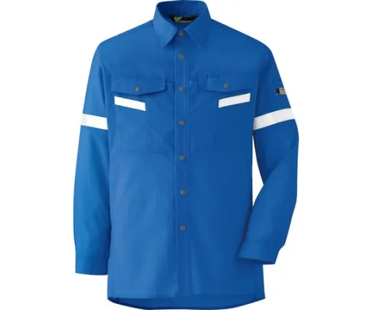 67-3134-24　All Year Work Wear Antistatic JIS Compatible Reflective Material Long Sleeve Shirt VES2553 Royal Blue S　VES2553-UE-S