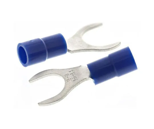 63-4891-35　RS PRO Insulated Crimp Spade Connector, 1.5mm² to 2.5mm², 16AWG to 14AWG, M8 Stud Size Vinyl, Blue　613-9558