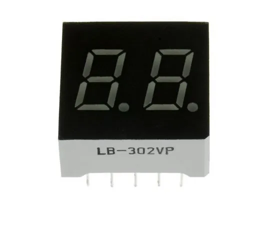 63-4710-78　LB-302VP ROHM 2 Digit LED LED Display, CC Red 6.3 mcd RH DP 7.6mm　LB-302VP