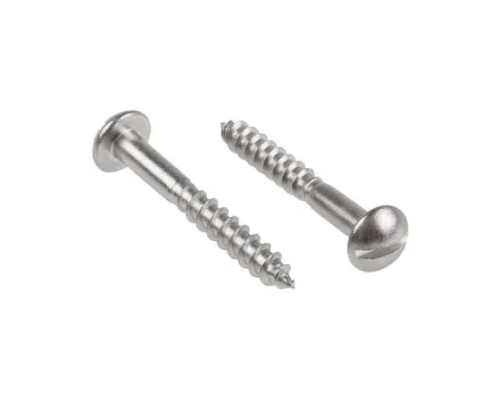 63-4691-01　Slot Round Stainless Steel Wood Screw, A2 304, 4mm Thread, 30mm Length　144-3531
