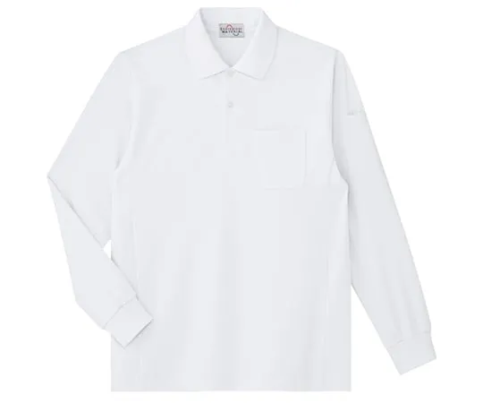 65-1283-07　Work Clothes, Eco Antistatic Long Sleeve Polo Shirt White SS PS210-UE-SS　PS210-UE-SS