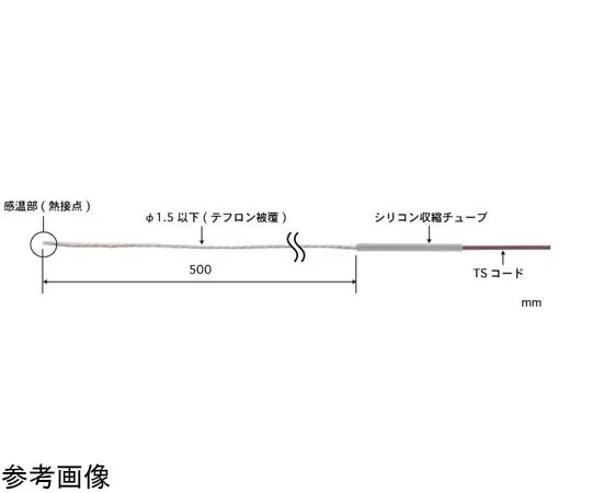65-3532-85　［Out of stock］Air Temperature Sensor AT Series with ISO Document Set -50~200°C Teflon Coated Wire Calibration Temperature Point: 100, 200°C E Type　AT-10E-050-0-TS1-ASP