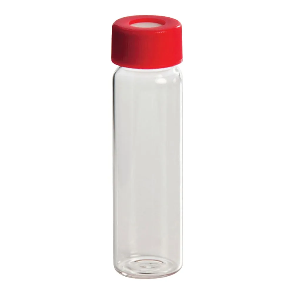 4-4813-01　TOC Vial Bottle Transparent Vial + Red Cap (w/Septum) 72 Pieces　2112-40mLT