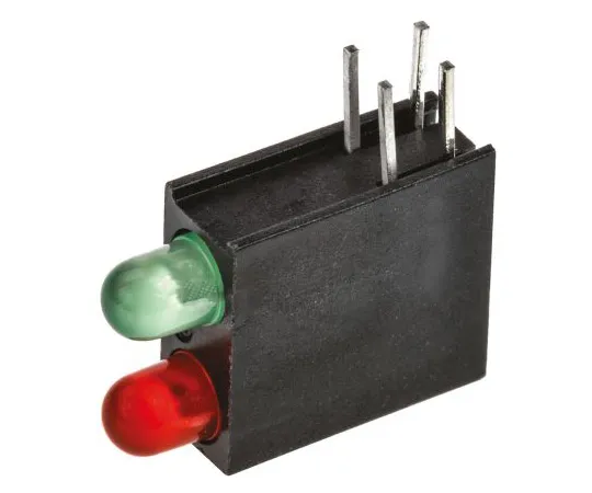 63-4873-64　Dialight 553-0112-200F, Green & Red Right Angle PCB LED Indicator, 2 LEDs, Through Hole 2.8 V　553-0112-200F