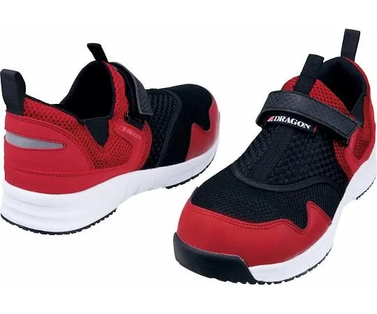 64-0987-21　Safety Shoes Slip-on Black x Red 25.0 cm　S3187