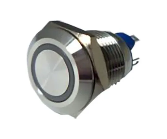 63-4661-79　RS PRO Single Pole Single Throw (SPST) Momentary Blue LED Push Button Switch, IP65, IP67, 12 (Dia.)mm, Panel Mount, 24V　111-6527