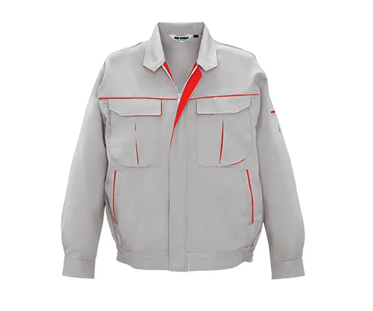 63-1785-97　Long Sleeve Jacket Silver Gray x Red　2627-64-S