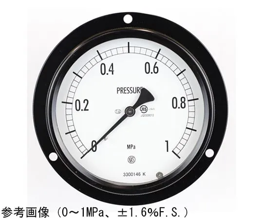 65-4305-13-20　Sealed Pressure Gauge (100Φ) Embedded D Frame (Mounting Hole) with 0.4 MPa Inspection Certificate　BE15-233