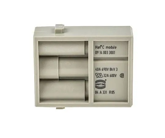 63-4734-10　Han-Modular Series Male Module, 3 Way, 3 Row, Rated At 40A, 690 V, Han C　9140033001