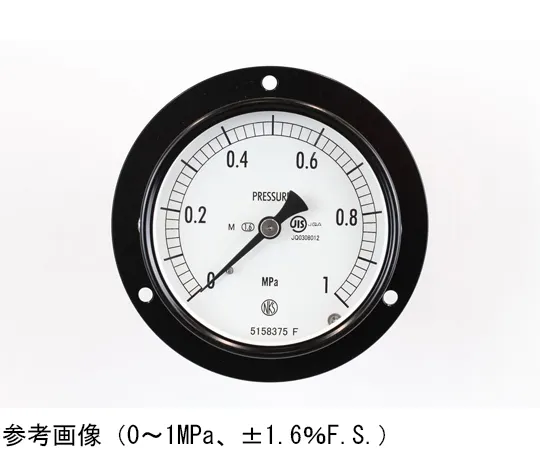 65-4274-93-20　Regular Pressure Gauge (Φ75) Embedded D Frame (Mounting Hole) with 0.1 MPa with Inspection Certificate for Steam　AC15-231