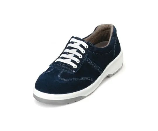 64-6536-46　Urethane 2-Layer Sneakers (Shoelaces) Velour Navy Blue 23.5 cm　AN3051