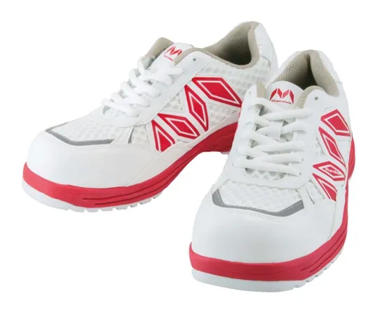 62-2079-99　［Discontinued］Mandom Safety Shoes #731 White/Red 24.5cm　MNDM731-WHR-245