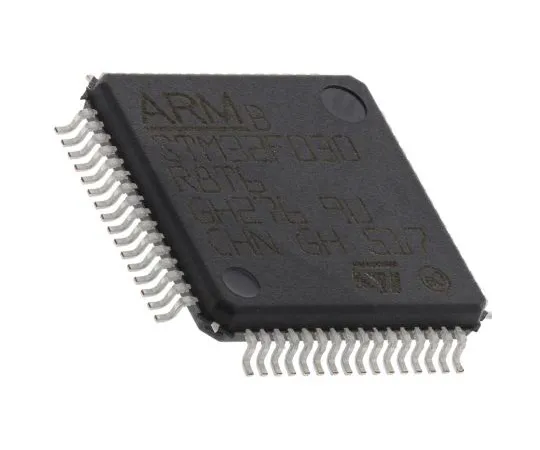 63-5107-62　STMicroelectronics STM32F030R8T6, 32bit ARM Cortex M0 Microcontroller, 48MHz, 64 kB Flash, 64-Pin LQFP　STM32F030R8T6