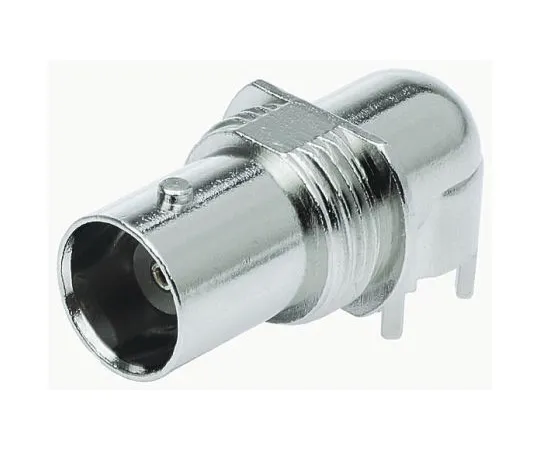 63-5003-09　TE Connectivity Right Angle 50Ω PCB Mount Bulkhead Fitting BNC Connector, jack, Tin, Through Hole Termination　5415025-1