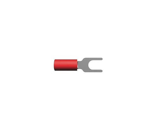 63-5016-74　TE Connectivity PLASTI-GRIP Series Insulated Crimp Spade Connector, 0.26mm² to 1mm², 22AWG to 16AWG, M4 Stud Size, Red　171551-1