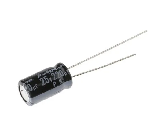 63-5078-52　Rubycon 220μF 25V dc Aluminium Electrolytic Capacitor, Through Hole 6.3 (Dia.) x 11mm +85°C 6.3mm 2.5mm　25PK220MEFC6.3X11