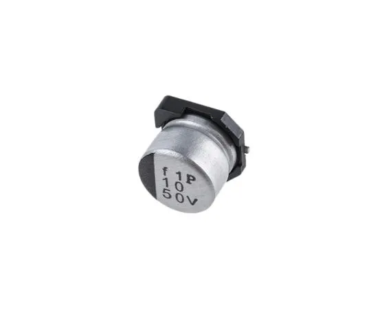 63-5042-40　Nichicon 10μF 50V dc Aluminium Electrolytic Capacitor, Surface Mount 6.3 (Dia.) x 5.4mm +105°C 6.3mm　UWT1H100MCL1GB