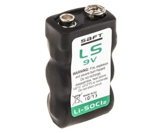 63-5092-34　Saft Lithium Thionyl Chloride 9V Battery PP3　LS9V