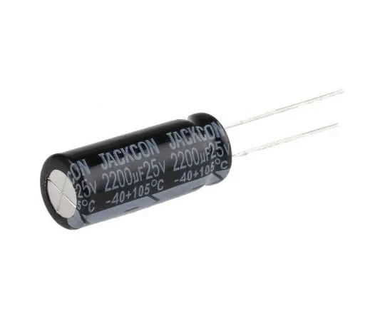63-4998-13　RS PRO 2200μF 25V dc Aluminium Electrolytic Capacitor, Through Hole 10 (Dia.) x 25mm +105°C 10mm 5mm 25mm　711-1160