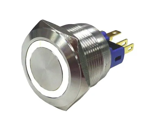 63-5125-50　RS Pro Single Pole Double Throw (SPDT) Latching White LED Push Button Switch, IP65, IP67, 16 (Dia.)mm, Panel Mount,　811-8427
