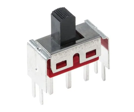 63-5036-37　Through Hole Slide Switch Single Pole Double Throw (SPDT) Latching 5 A @ 28 V dc Top　734-7315